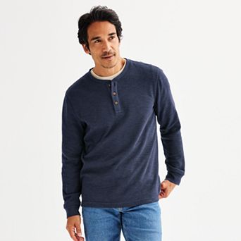 Men's Sonoma Goods For Life® Long Sleeve Textured Henley Tee
