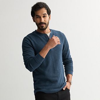 Men's Sonoma Goods For Life® Long Sleeve Textured Henley Tee