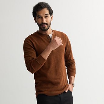 Men's Sonoma Goods For Life® Long Sleeve Textured Henley Tee