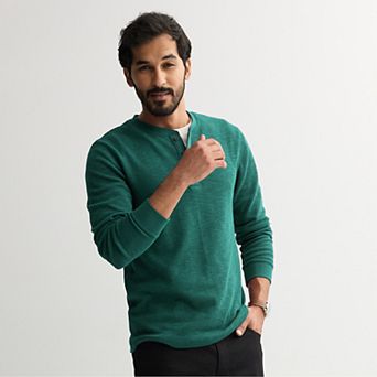 Men's Sonoma Goods For Life® Long Sleeve Textured Henley Tee