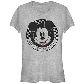 Disney's Mickey Mouse Checkered Stamp Juniors' Graphic Tee
