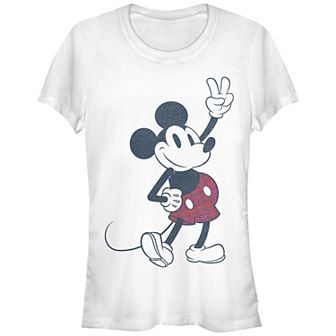 Disney's Mickey Mouse Plaid Print Shorts Juniors' Graphic Tee