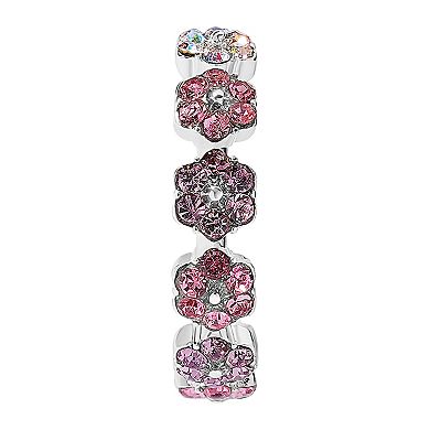 LC Lauren Conrad Crystal Flowers J Hoop Earrings
