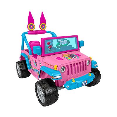 Power Wheels Trolls Band Together Jeep Wrangler Battery Powered Ride On Vehicle