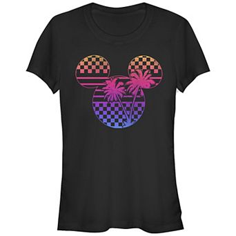 Disney's Mickey Mouse Checkered Print Head Juniors' Graphic Tee