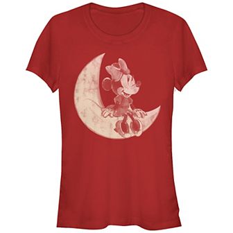 Disney's Minnie Mouse Sitting On The Moon Juniors' Graphic Tee