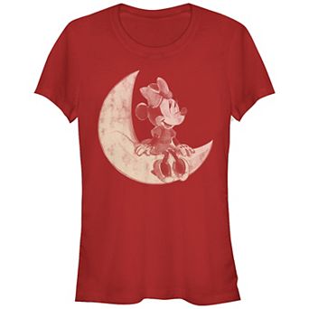 Disney's Minnie Mouse Sitting On The Moon Juniors' Graphic Tee