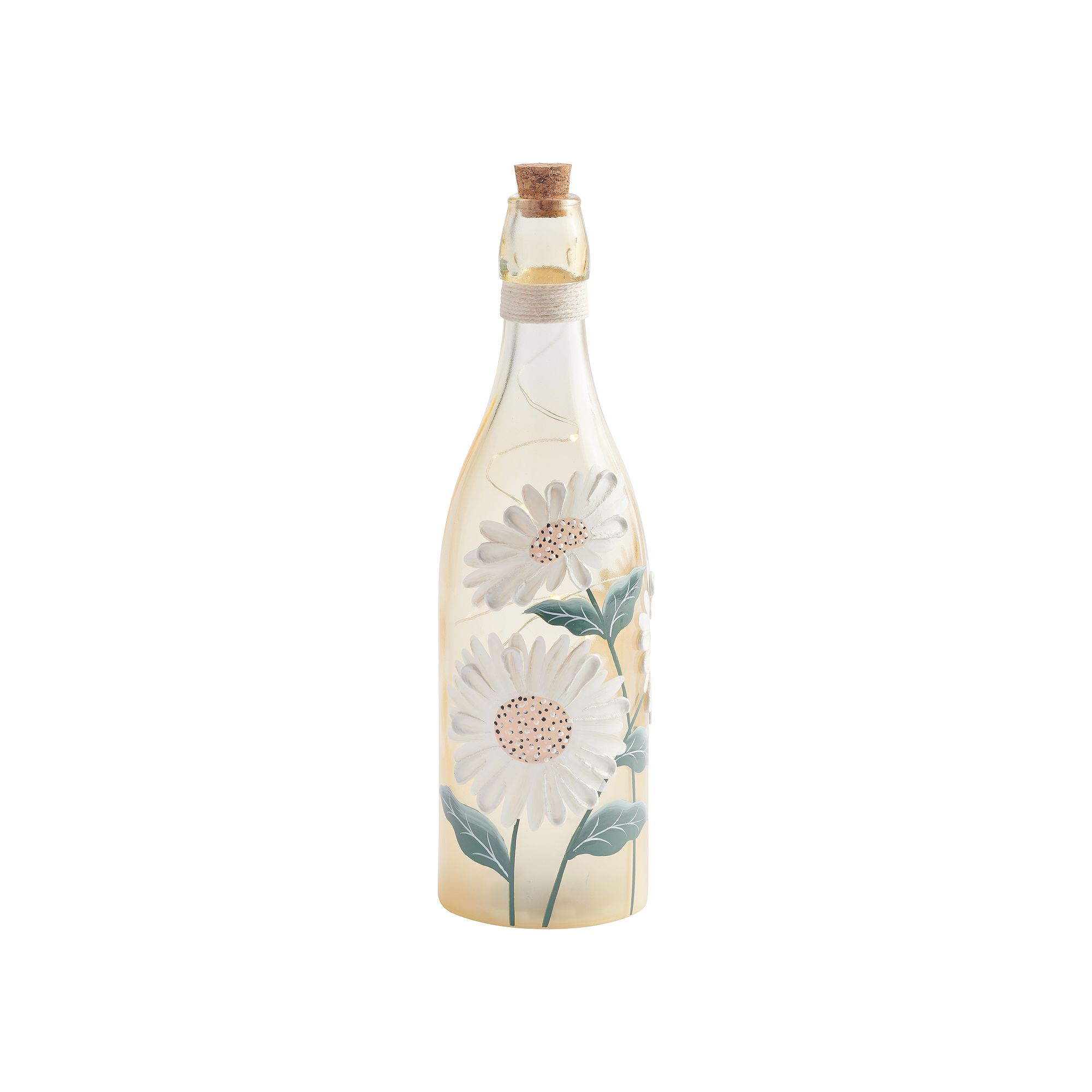 Studio 66 Daybreak Floral Bottle LED Table Decor, Yellow