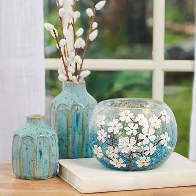 Studio 66 Dogwood Dreams Floral Bowl LED Table Decor