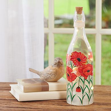 Studio 66 Royal Poppy Bottle LED Table Decor