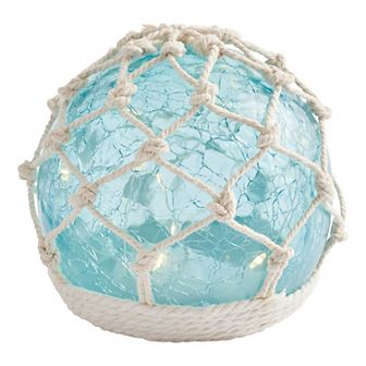 Studio 66 Turquoise Sea Glass Mini Orb LED Table Decor