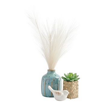 Studio 66 Delaney Artificial Succulent, Ceramic Bird & Vase Table Decor 3 pc Set