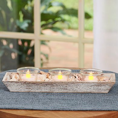 Studio 66 Sea Treasures LED Votive Candle Tray Table Decor