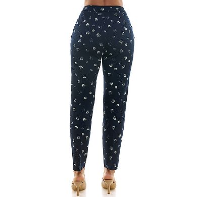 Women's Nina Leonard Allover Print Crepe Fitted Pants