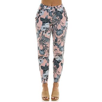 Women's Nina Leonard Allover Print Crepe Fitted Pants