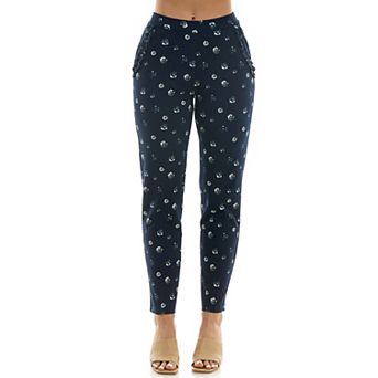 Women's Nina Leonard Allover Print Crepe Fitted Pants