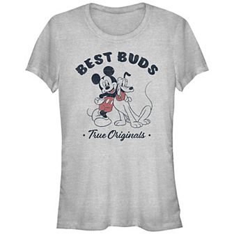 Disney's Mickey Mouse And Pluto Best Buds Juniors' Graphic Tee