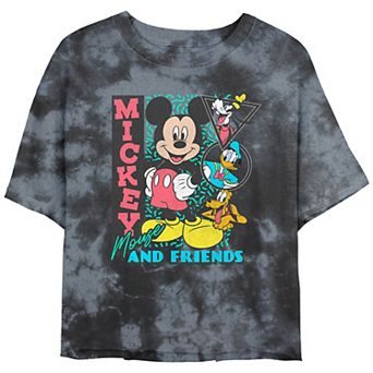 Disney's Mickey Mouse And Friends Portraits Crop Top Bombard Wash Juniors' Graphic Tee