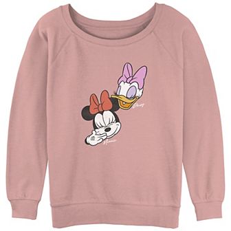 Disney's Minnie Mouse And Daisy Laughing Juniors' Graphic Slouchy Terry