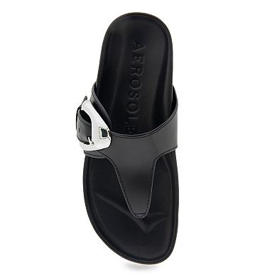 Aerosoles Lloyd Women's Thong Leather Slide Sandals