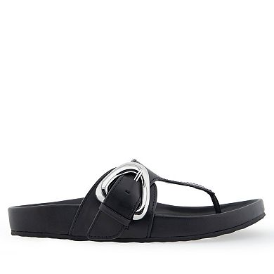 Aerosoles Lloyd Women's Thong Leather Slide Sandals