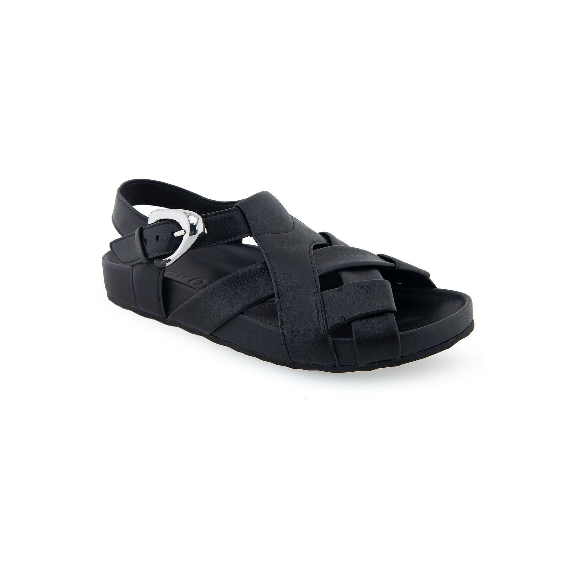Aerosoles Leon Womens Leather Fisherman Sandals, Size: 7, Black Leather