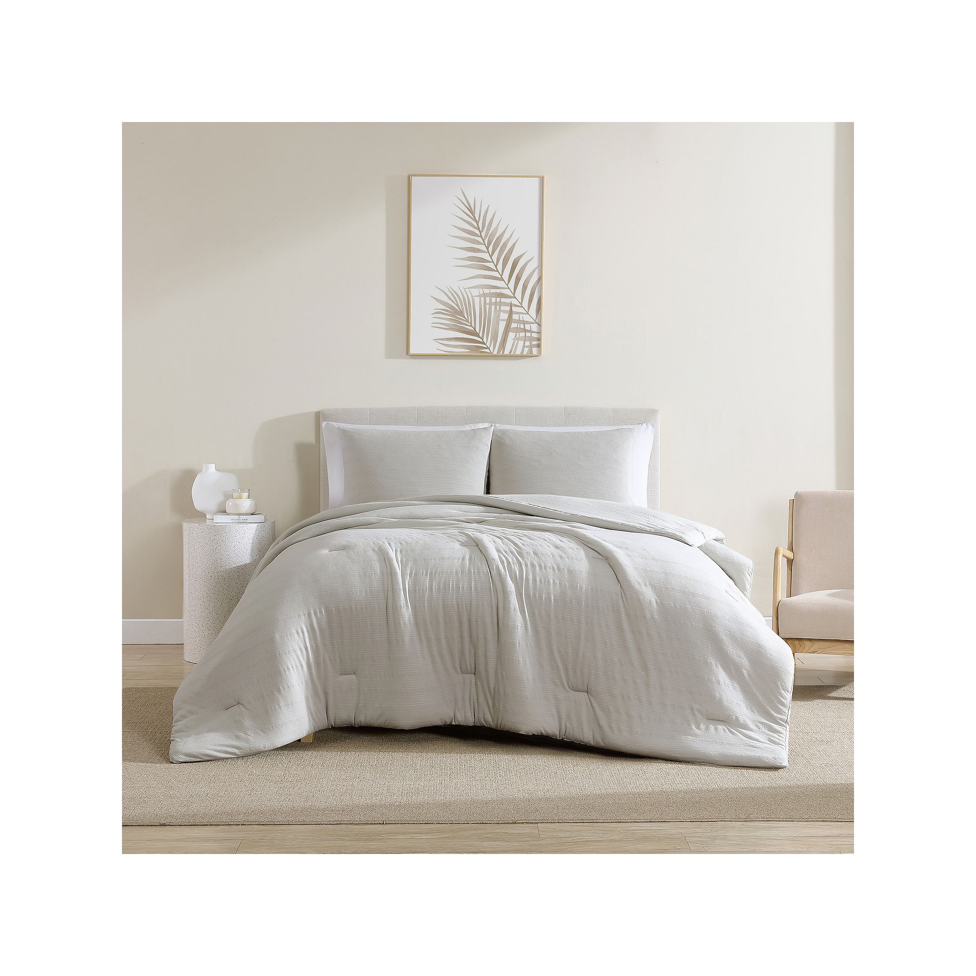 True Comfort Jersey Gray Violet Comforter Set with Shams
