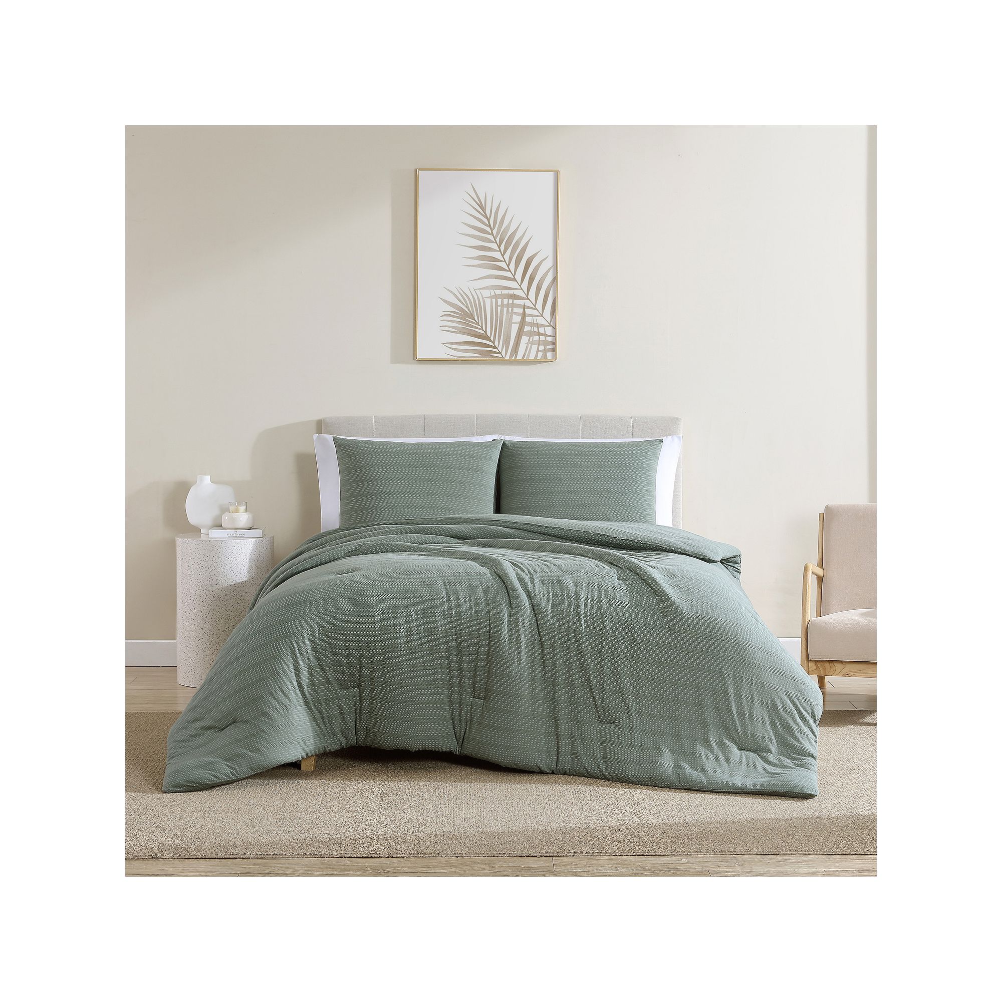True Comfort Jersey Green Comforter Set with Shams