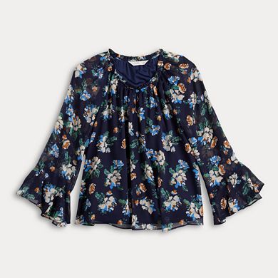Women's LC Lauren Conrad Flutter Godet Sleeve Top