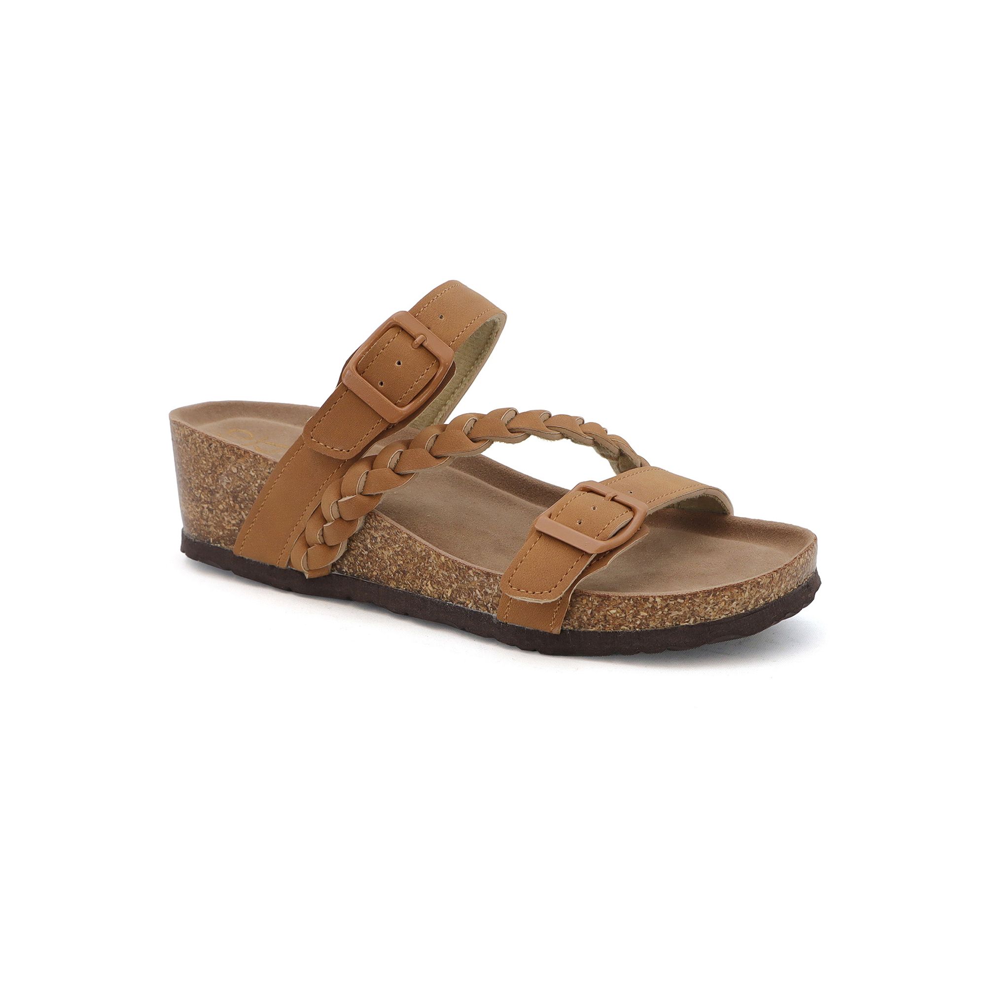 Yoki Lorayn-02 Womens Braid Strap Sandals, Size: 8, Brown