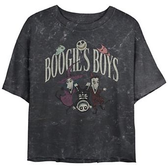 Disney's The Nightmare Before Christmas Boogie's Boys Crop Top Mineral Wash Juniors' Graphic Tee