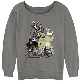 Disney's The Nightmare Before Christmas Halloween Town Group Juniors' Graphic Slouchy Terry