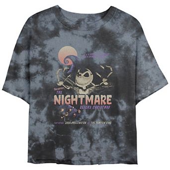 Disney's The Nightmare Before Christmas Ft Jack As The Pumpkin King Crop Top Bombard Wash Juniors' Graphic Tee