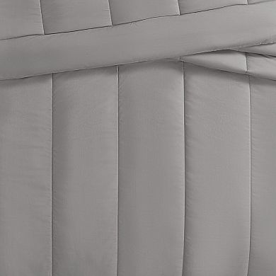 Brooklyn Loom Solid Cotton Percale Grey Comforter Set