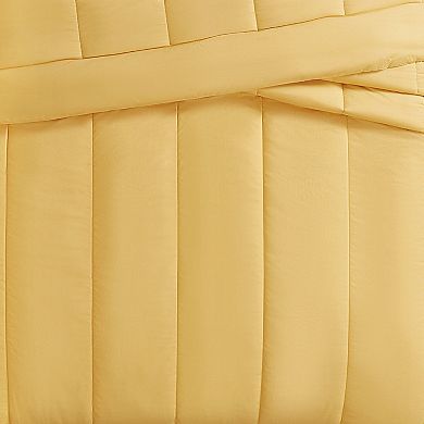 Brooklyn Loom Solid Cotton Percale Mustard Yellow Comforter Set