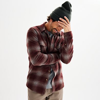 Men's Sonoma Goods For Life® Long Sleeve Supersoft Knit Button-Up Shirt