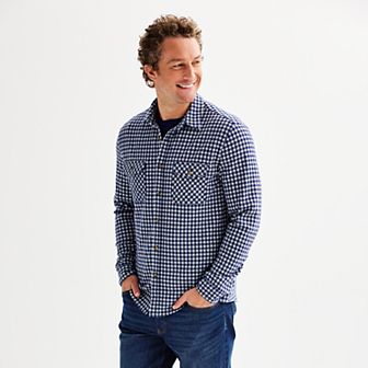 Men's Sonoma Goods For Life® Long Sleeve Supersoft Knit Button-Up Shirt