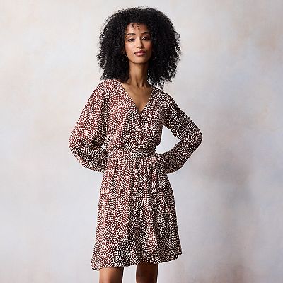 Petite LC Lauren Conrad Ruffle Wrap Mini Dress