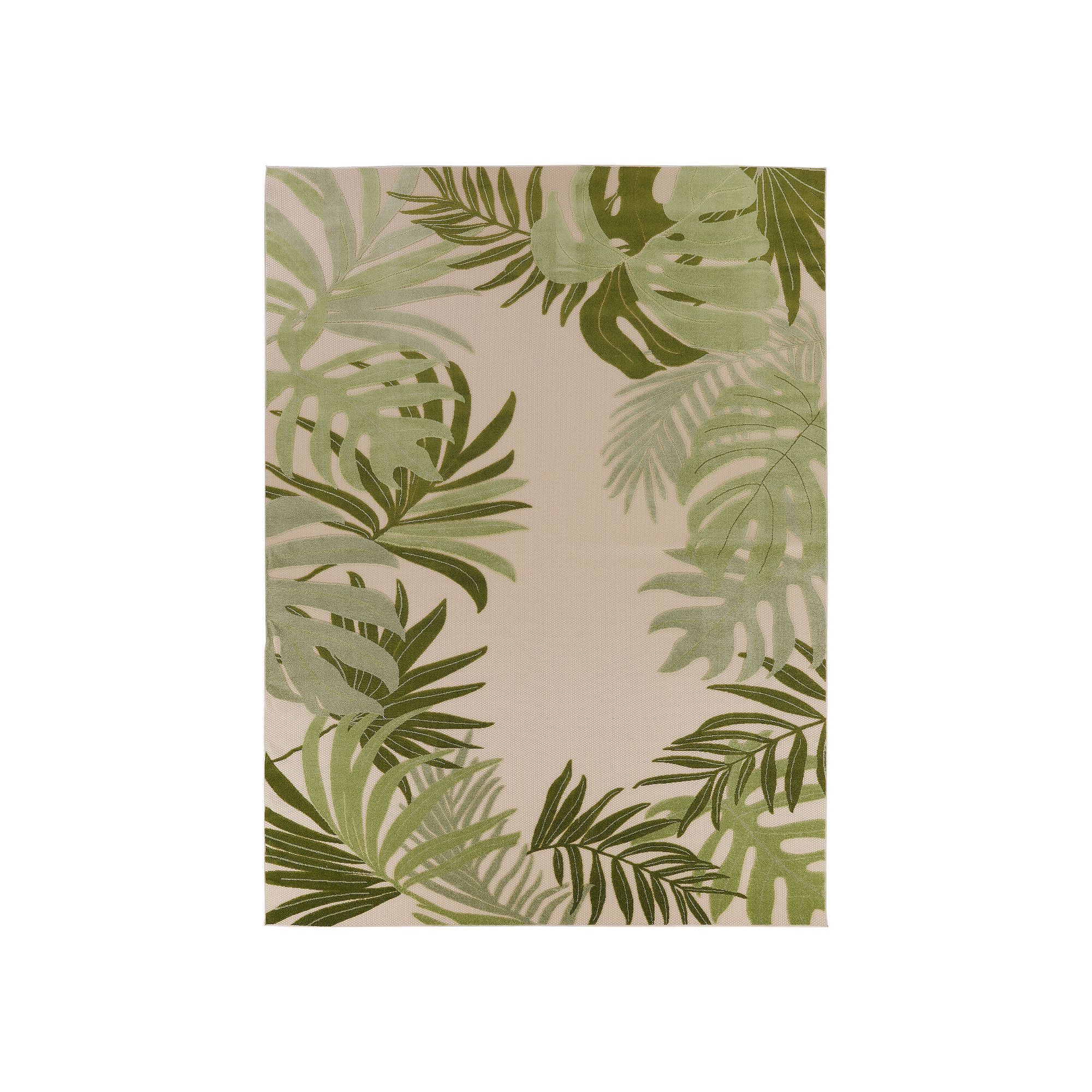 Nourison Aloha Tropical Palm Indoor / Outdoor Rug, Ivory Green