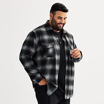 Big & Tall Sonoma Goods For Life® Long Sleeve Knit Button Down Shirt