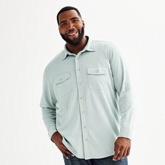 Big & Tall Sonoma Goods For Life® Long Sleeve Knit Button Down Shirt