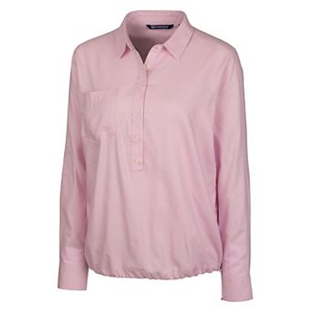 Cutter & Buck Womens Windward Twill Long Sleeve Popover