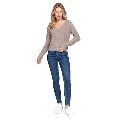 Dolman Slv Strappy Open Back Sweater