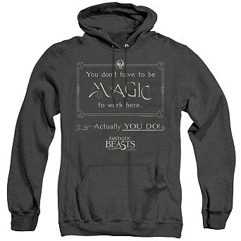 Fantastic Beasts Magic To Work Here Adult Heather Hoodie
