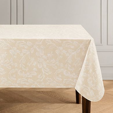 Elrene Home Fashions Camile Floral Scroll Damask Square/rectangle Vinyl Tablecloth