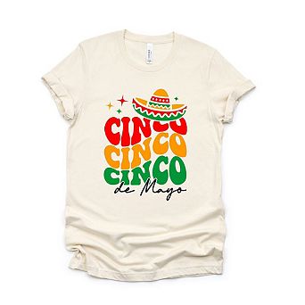 Cinco De Mayo Stacked Short Sleeve Graphic Tee