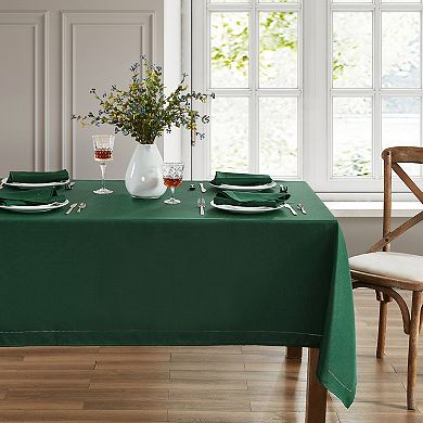 Elrene Home Fashions Alison Eyelet Punched Border Fabric Square/Rectangle Tablecloth
