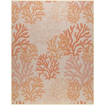 Nourison Garden Oasis Nautical Coral Beach Outdoor Rug