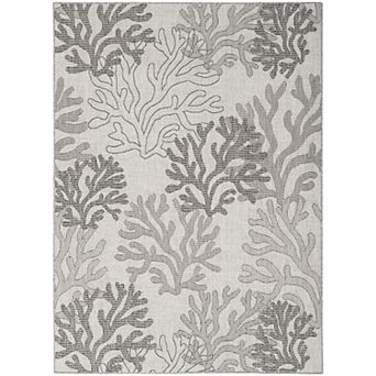 Nourison Garden Oasis Nautical Coral Beach Outdoor Rug