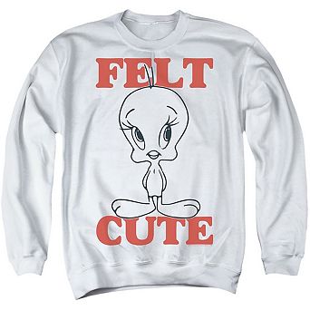 Looney Tunes Felt Cute Adult Crewneck Sweatshirt
